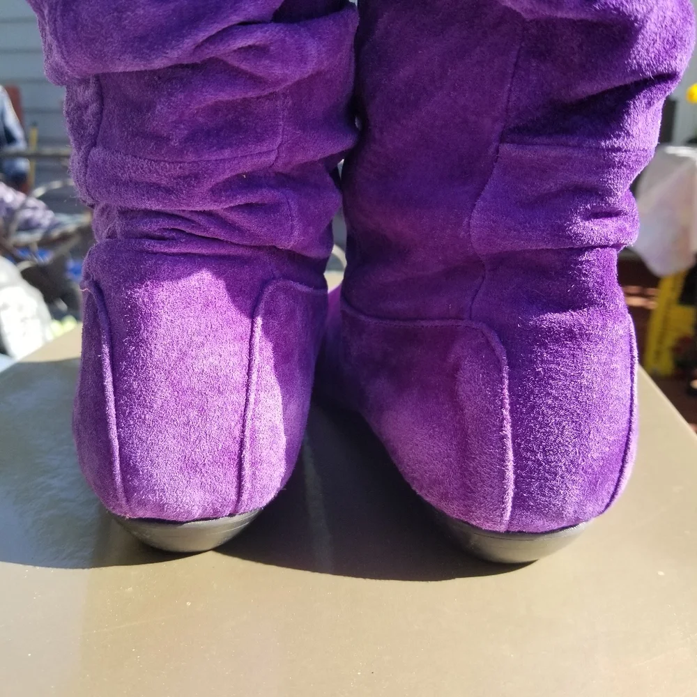 Purple Women's Flat Boots - Picture 7 of 11